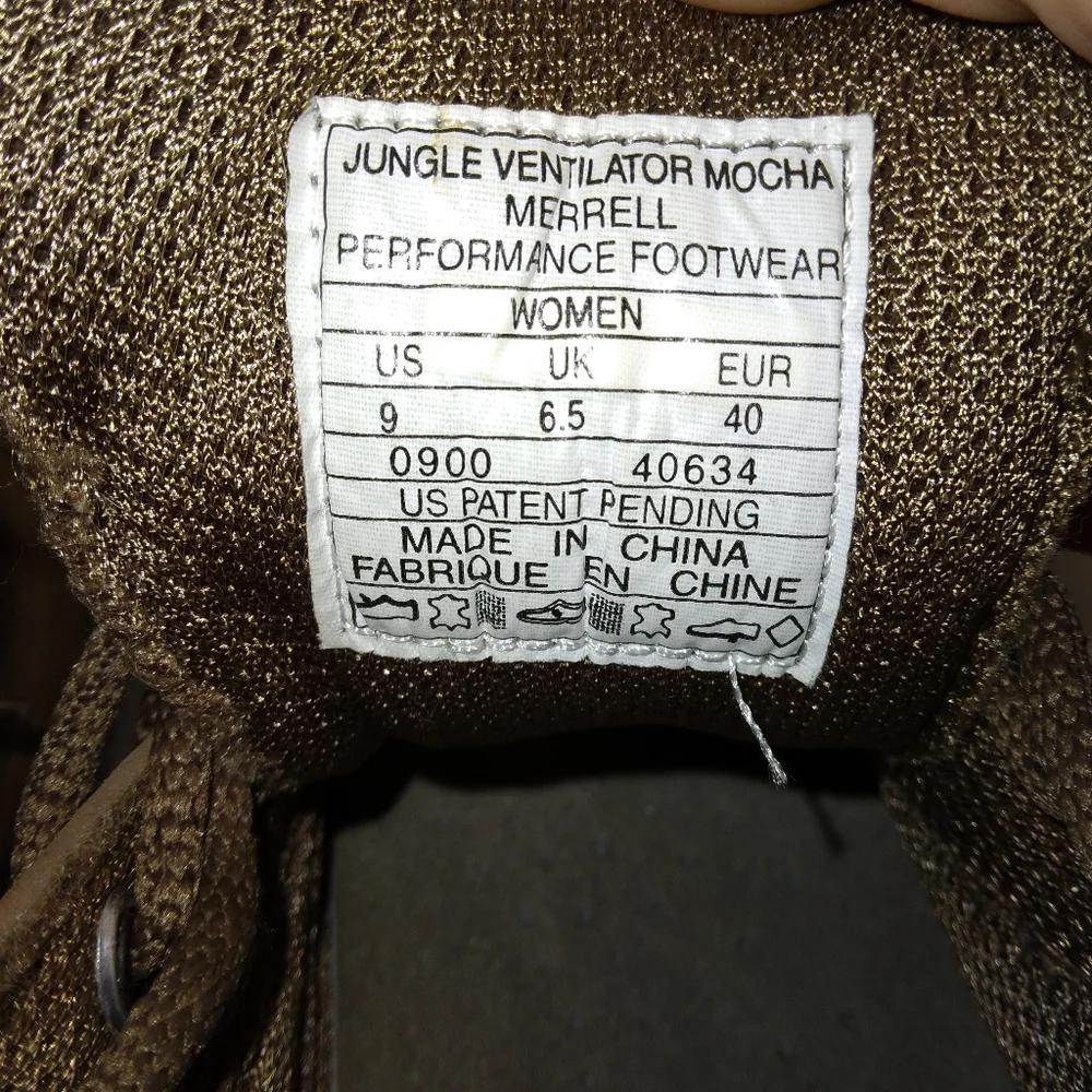 Merrell Jungle Ventilator Moc in Mocha, size 9 EU 40